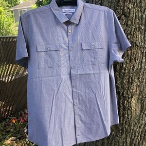 Calvin Klein Gray Short Sleeve button down shirt